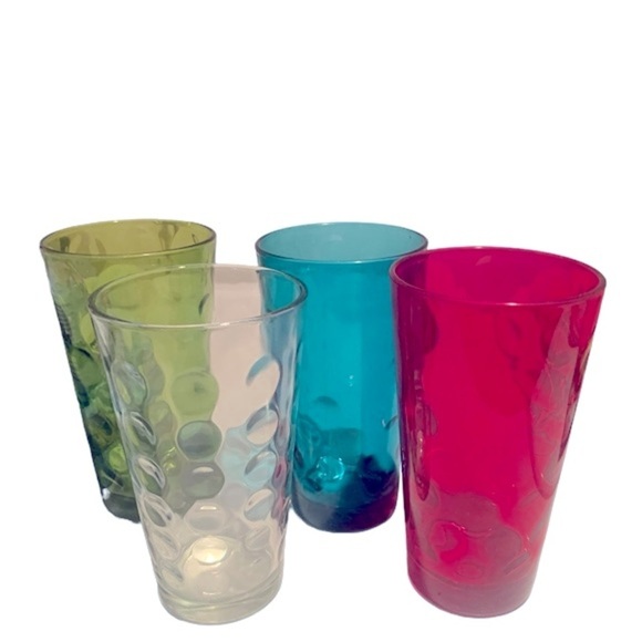 *MCM Set of 4 Pasabahce 14oz. Glass Tumblers in 4 vintage Beautiful Colors - Picture 3 of 12